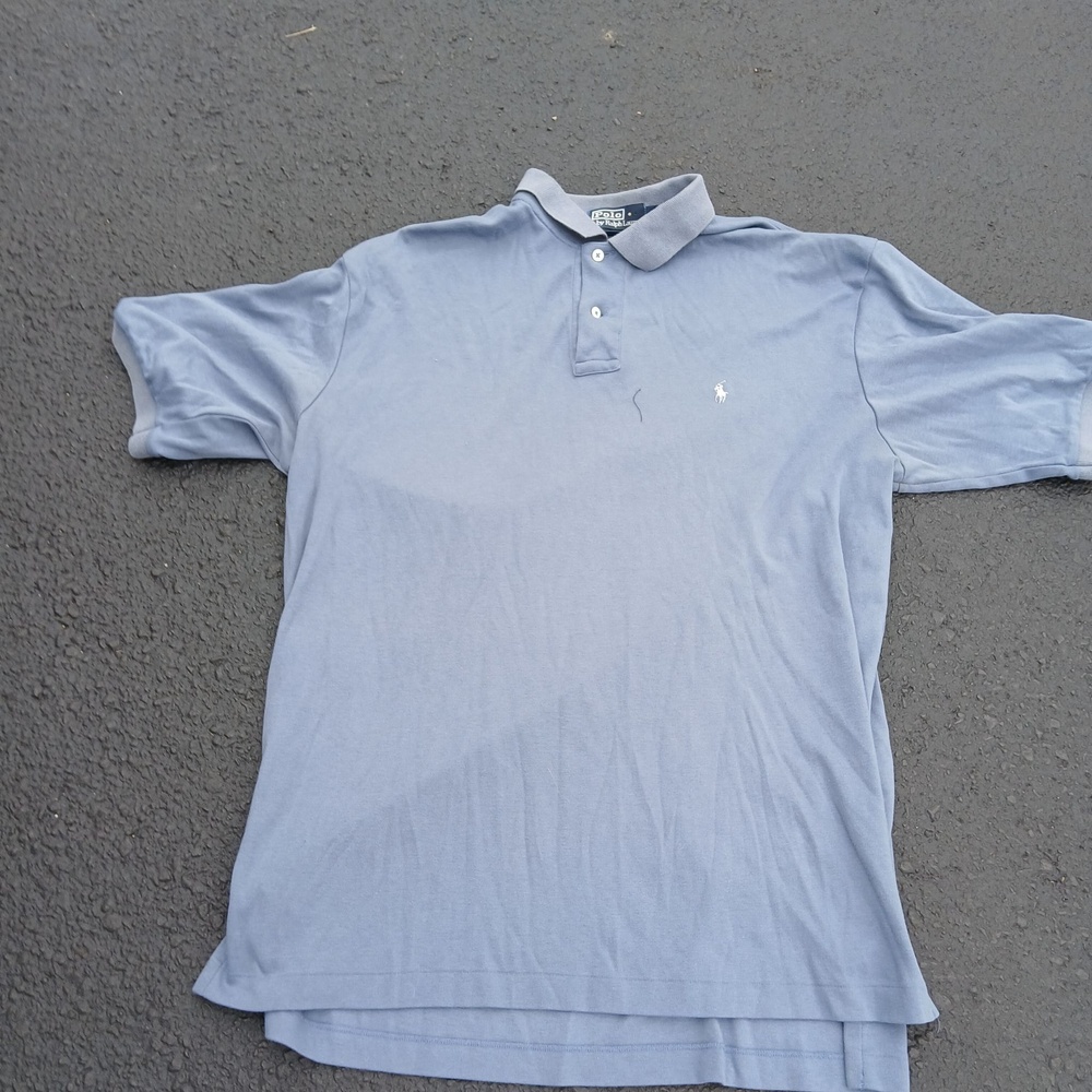 Polo Ralph Lauren Polo Shirt Mens Large Blue Cotton Knit Pony Logo Casual